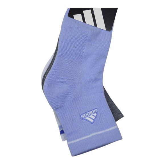 Adidas Womens High Quarter Cushioned Socks 3-Pack Climalite Cool Comfort Purple - Picture 4 of 7